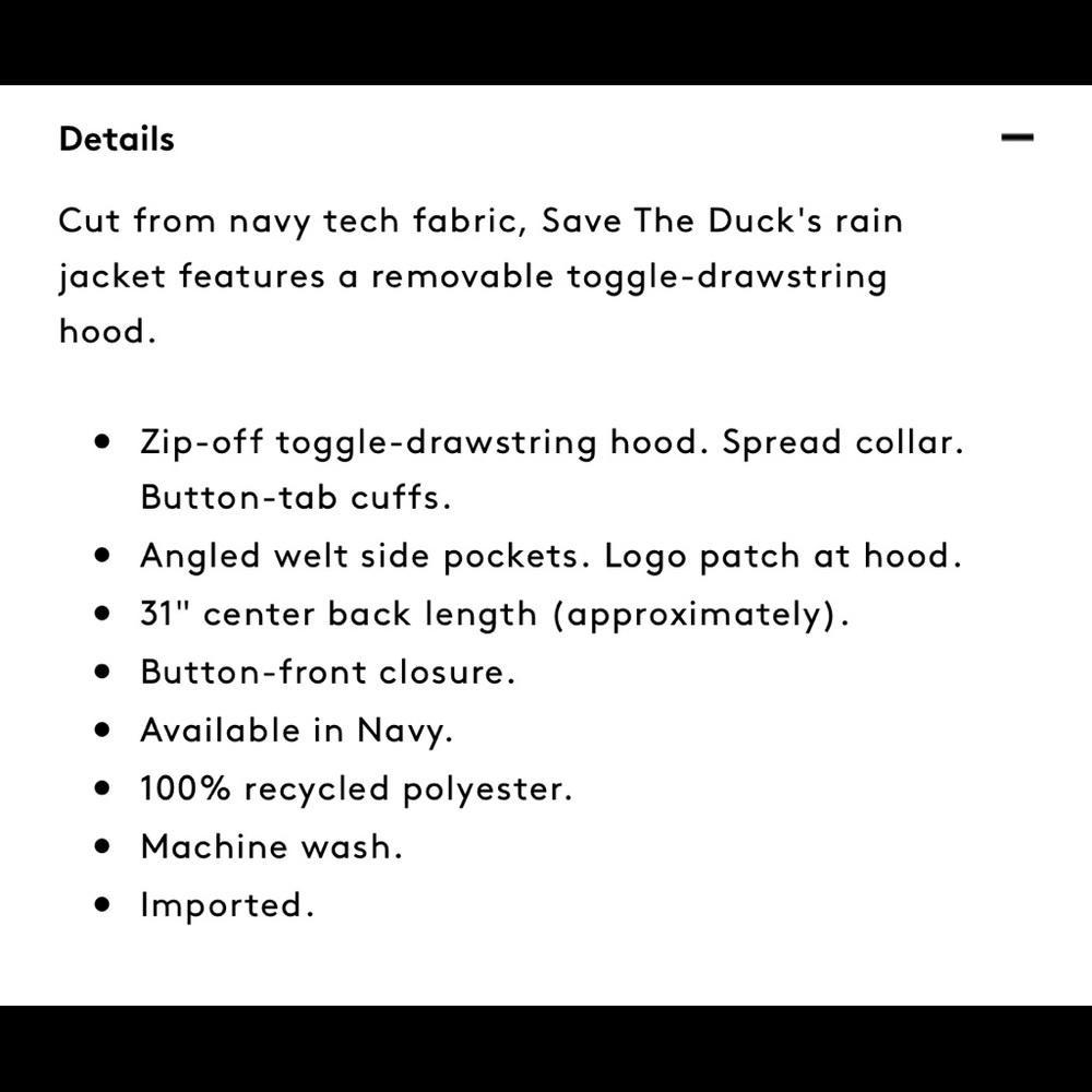 Save the Duck Navy Raincoat NWT - Picture 11 of 11